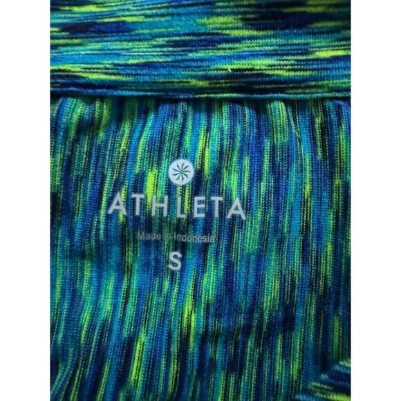 ATHLETA Mendoza Green Blue Space Dye 1/2 Zip Long Sleeve Athletic top, Small - Picture 3 of 9